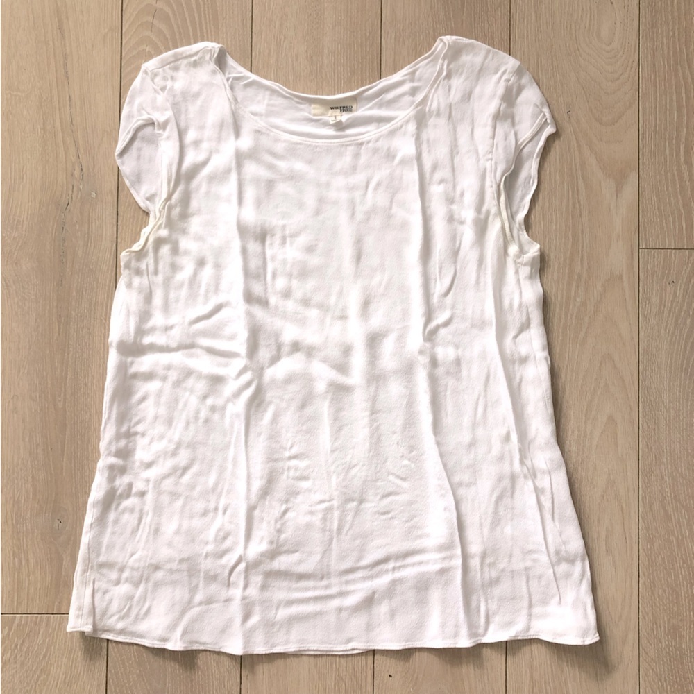 Aritzia Wilfred Free Cap Sleeve Lined Top in White Size S
